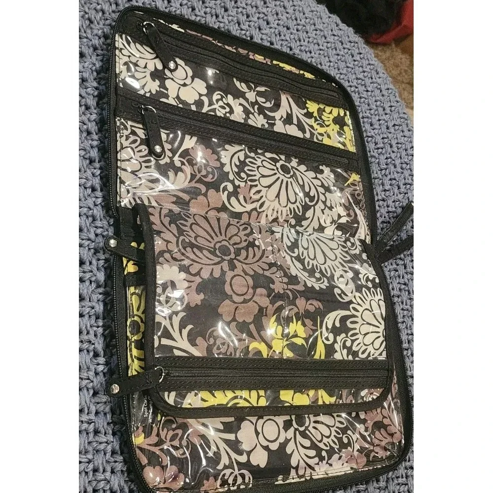 Vera‎ Bradley Black Toiletry Travel Bag Cosmetic Organizer Makeup